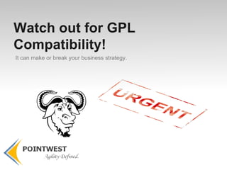Weakly Protective Licenses  *a.k.a. “Give Me Fixes” *Differentiates between Source and Binary *Allows for Commercial Product Development *Tends towards libraries or platforms Mostly File or Derivative based conditions 