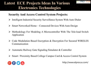Latest ECE Projects Ideas In Various Electronics Technologies | PPTX