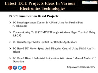 Latest ECE Projects Ideas In Various Electronics Technologies | PPTX