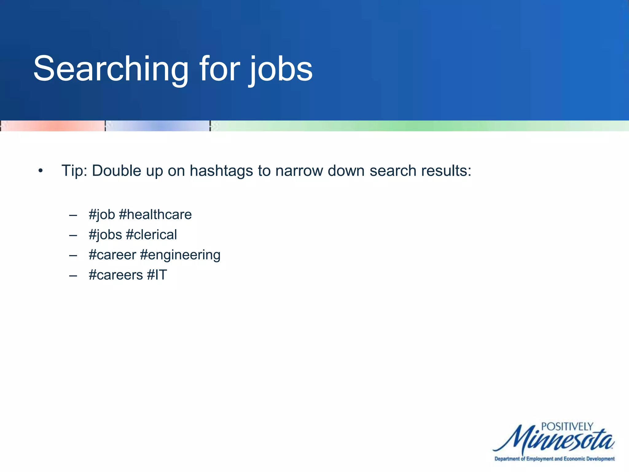 Searching for jobs