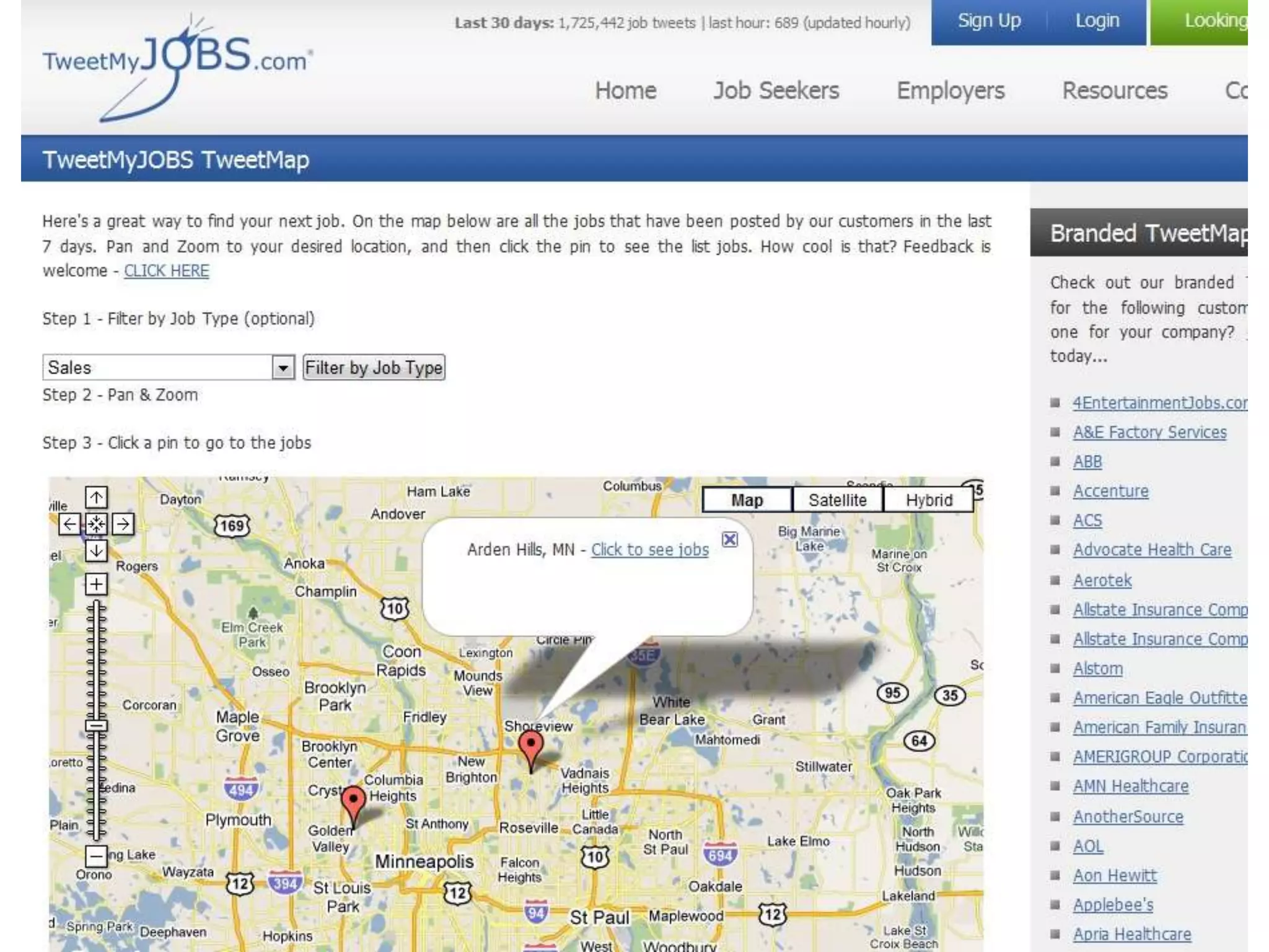 Third-party websitesTweetMyJobsJobTweet.meTwitJobSearchTwitterJobFinderTweetBeepTwellow