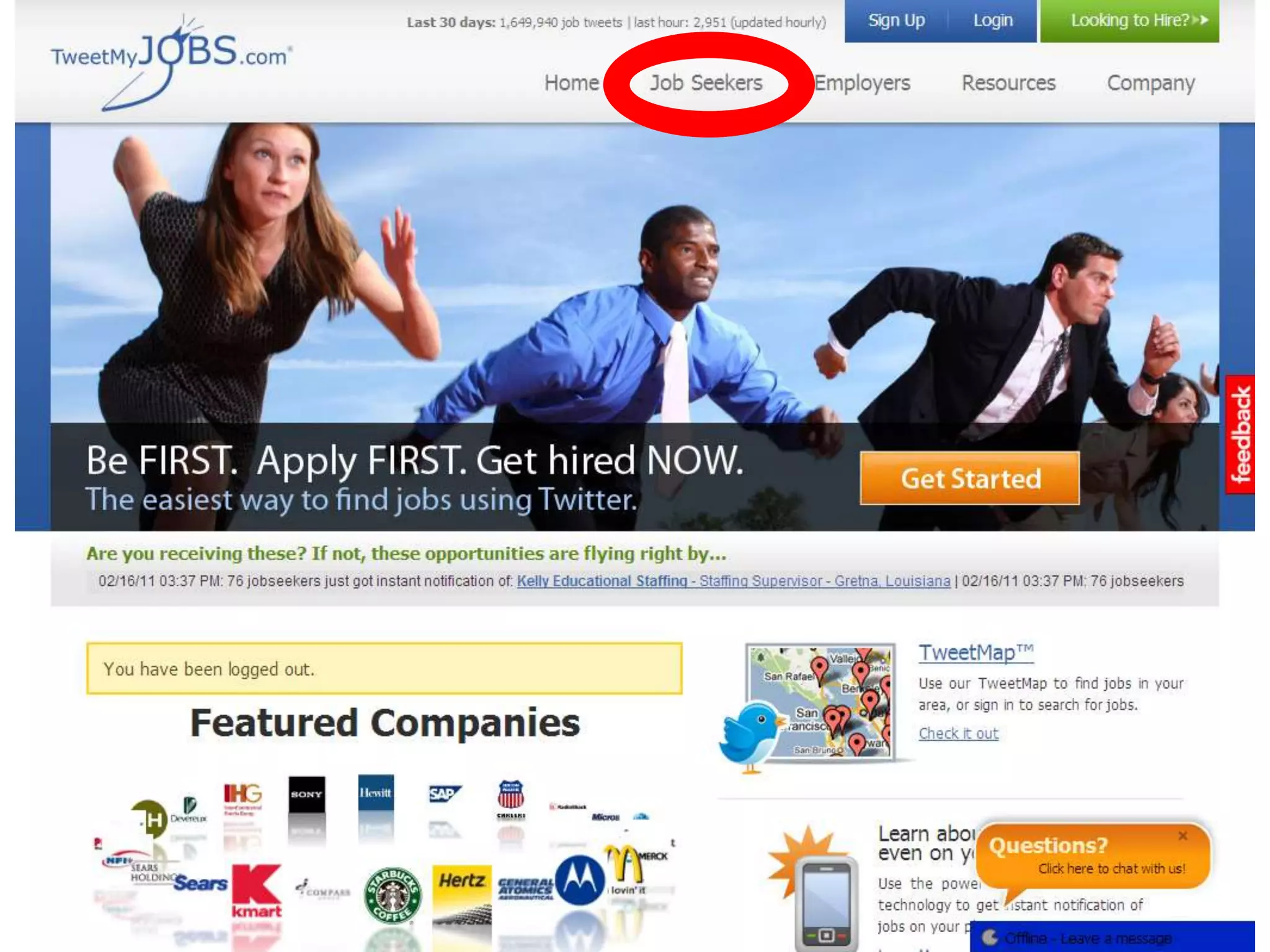 Third-party websitesTweetMyJobs