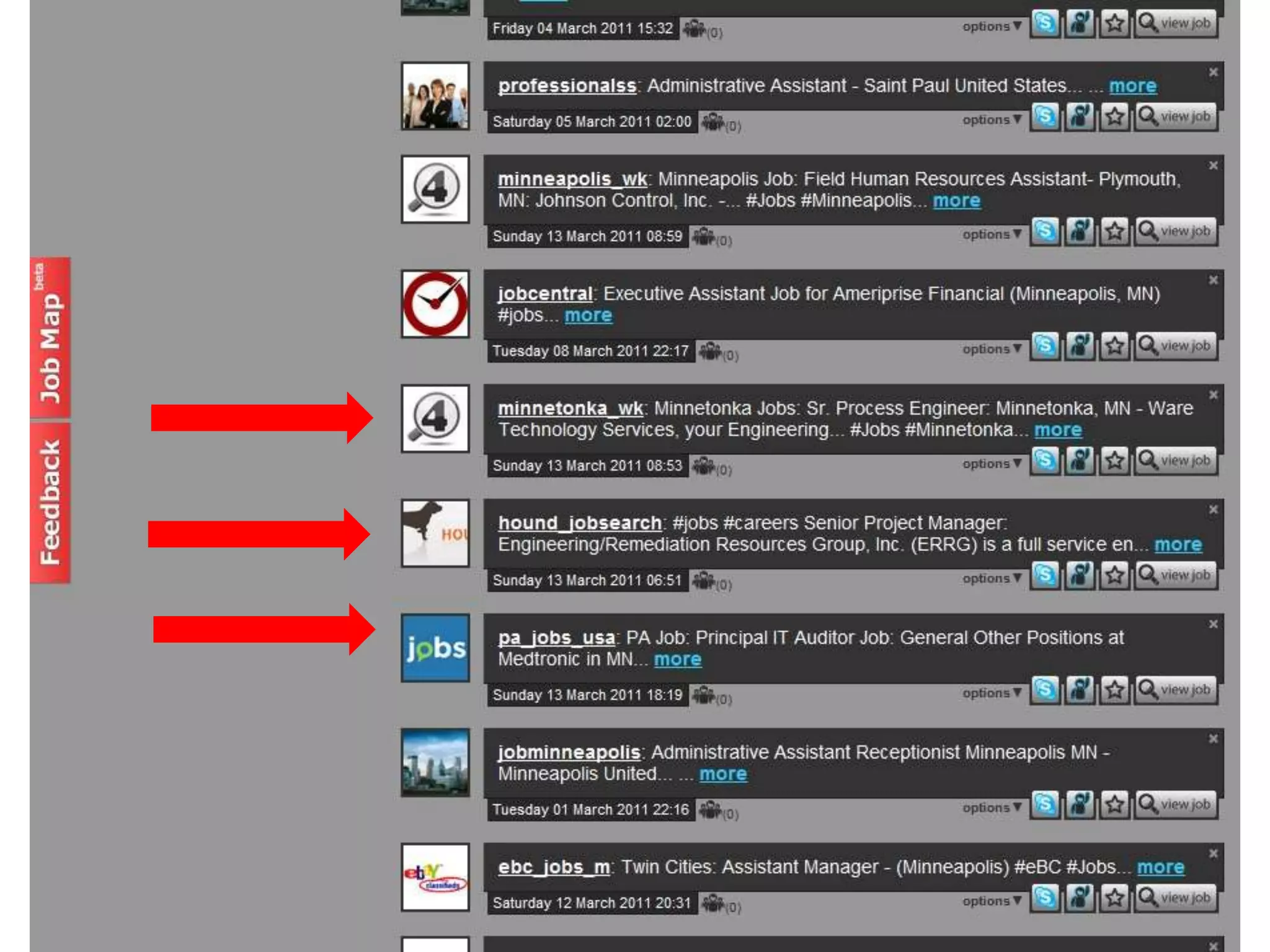 Third-party websitesJobTweet.me