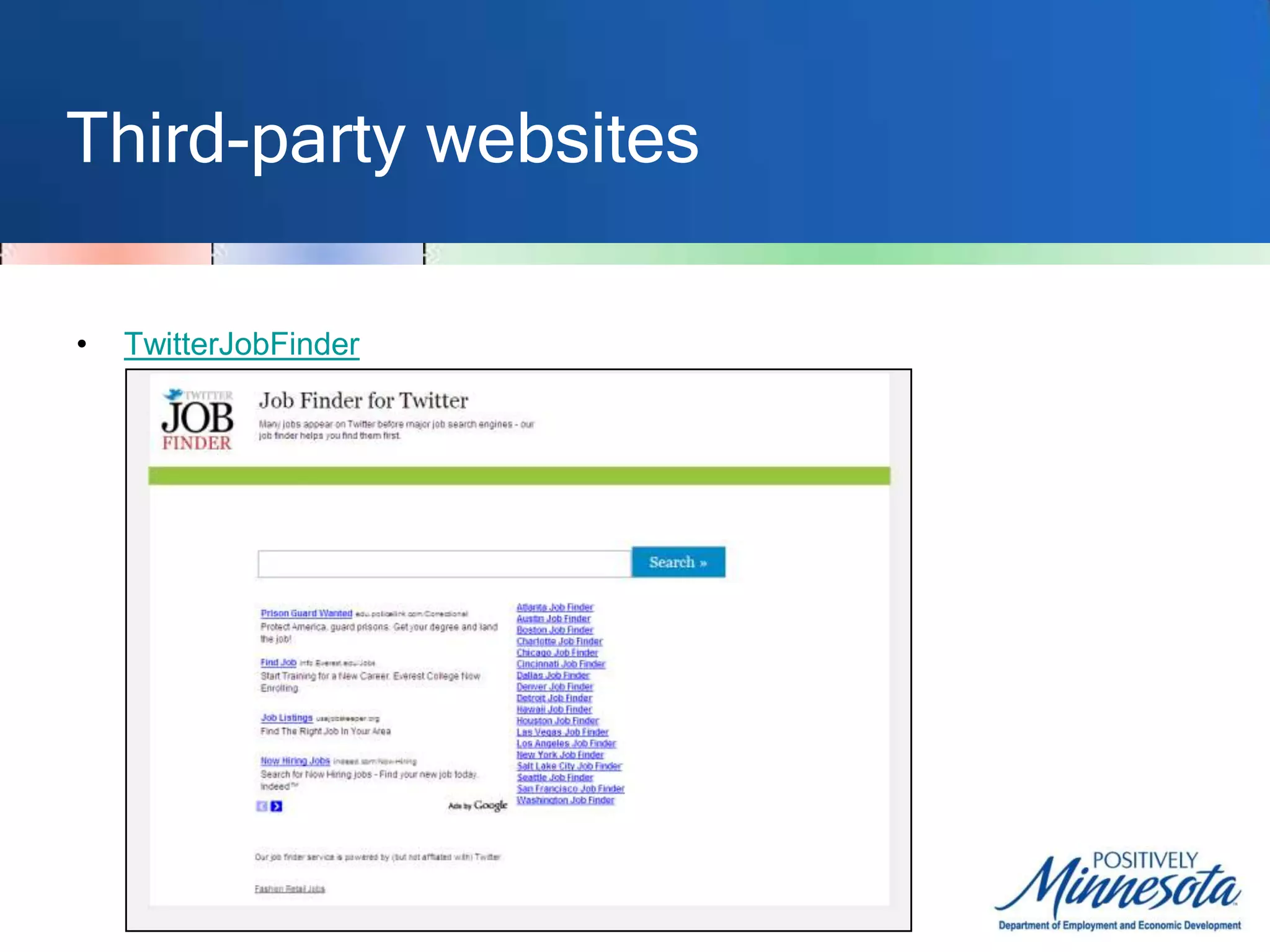 Third-party websitesTwitJobSearch