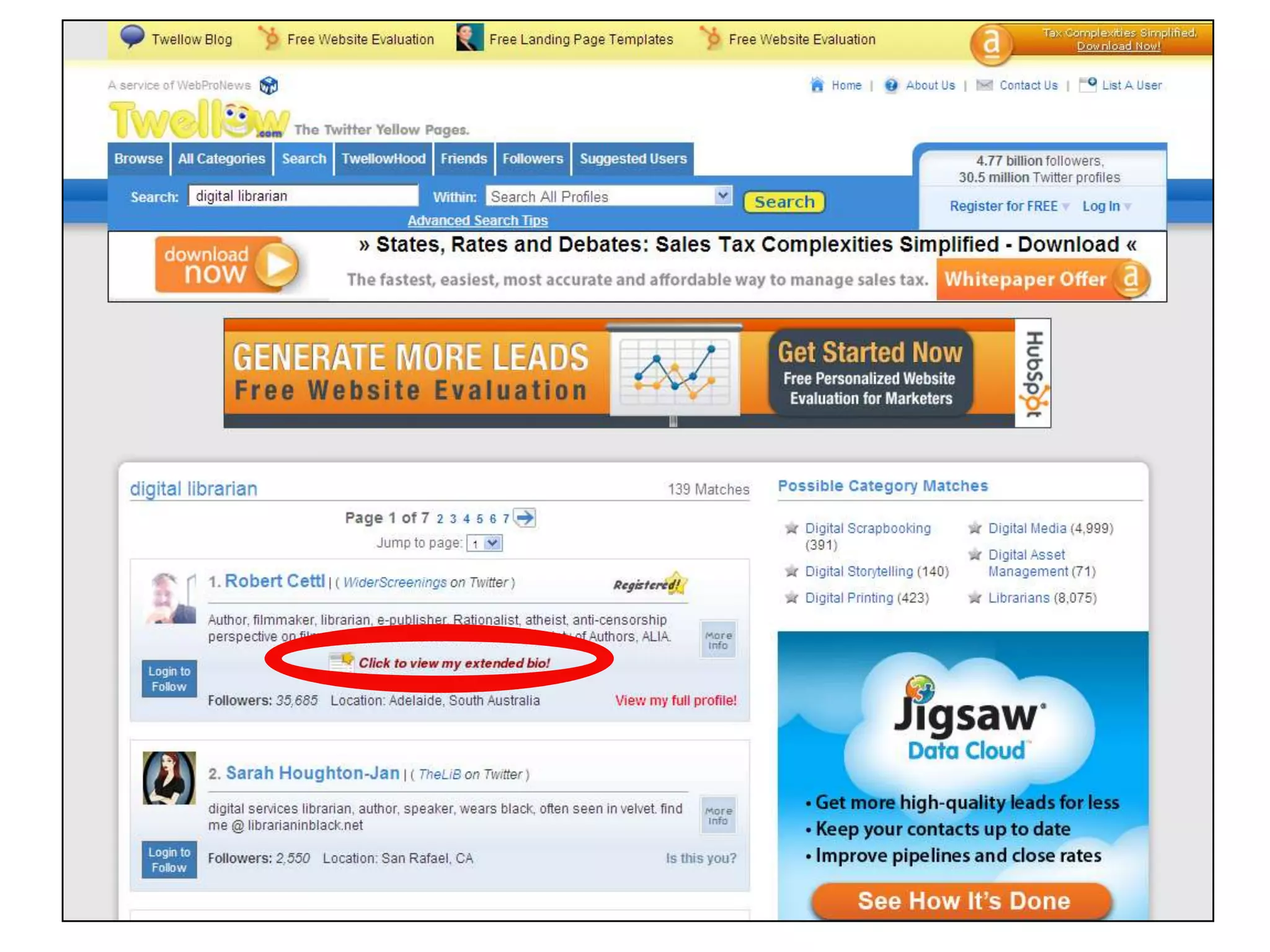 Third-party websitesTweetBeep