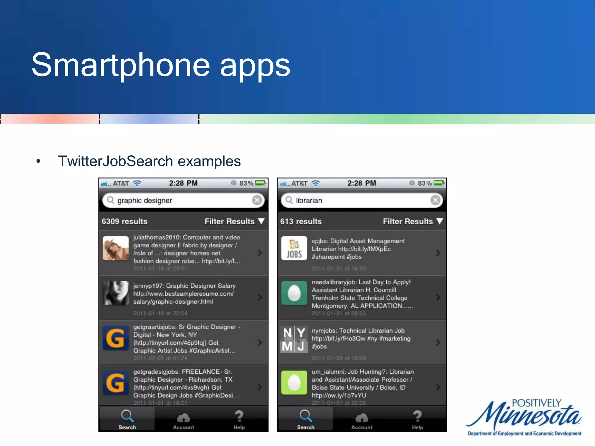 Smartphone apps for job seekers