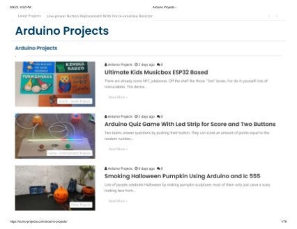 Latest Arduino Projects PDF list downloadable free.pdf