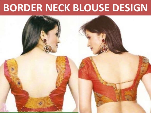 Latest Blouse Back Neck Designs With Borders Images