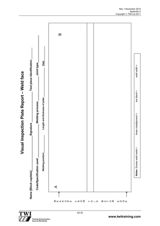 Rev 1 November 2010
Appendix 2
Copyright  TWI Ltd 2011
www.twitraining.com
A2-32
 