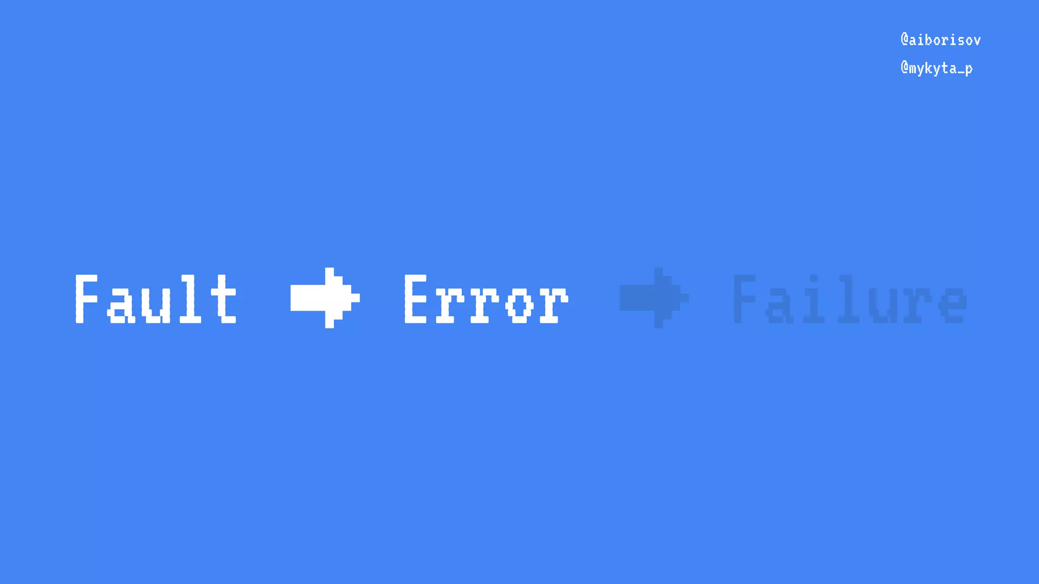 Fault Error Failure @aiborisov @mykyta_p → → 