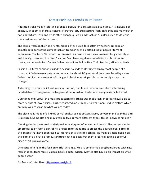 Latest fashion trends in pakistan