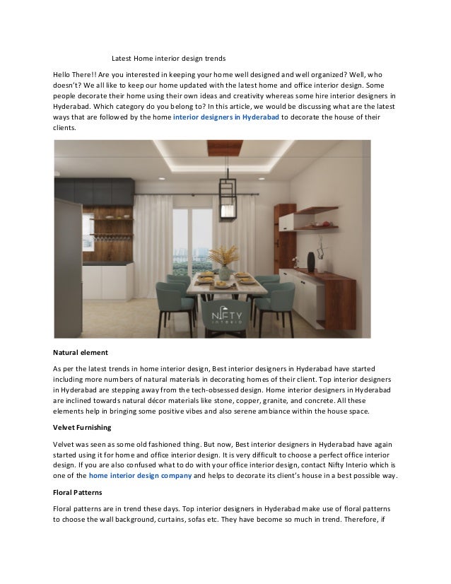 Latest Home Interior Design Trends