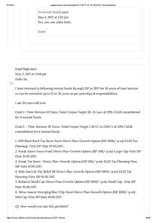 tax exemptions 2017-18 exemptions tax 19 18 income fy tax ay 2018 Latest 2017