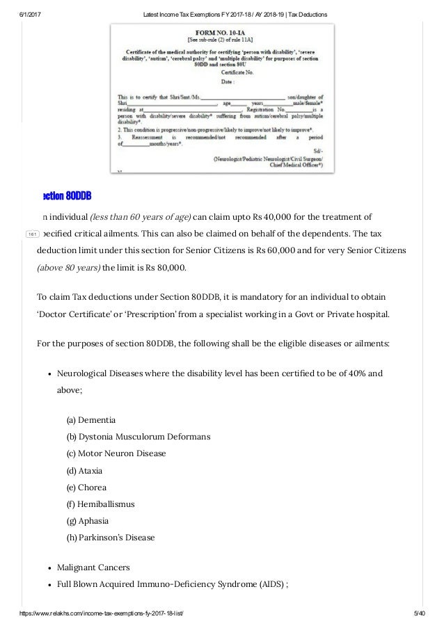 exemptions 2017-18 tax exemptions  2018 ay 18 income Latest 19 2017 tax fy  tax