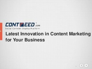 1
Latest Innovation in Content Marketing
for Your Business
 