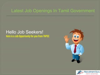 Latest Job Openings In Tamil Government
Hello Job Seekers!
HereisaJobOpportunityforyoufromTNPSC
 