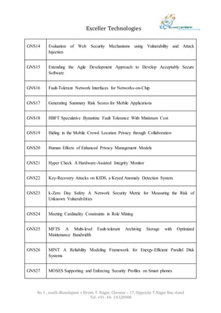 Final Year IEEE 2014 CSE projects Tite's list | DOCX