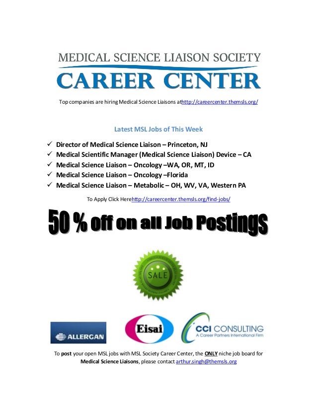 Latest Medical Science Liaison Jobs! Apply Today! Post Jobs!
