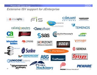 Phoenix IMS Users Group

Extensive ISV support for zEnterprise




87                                      87
 