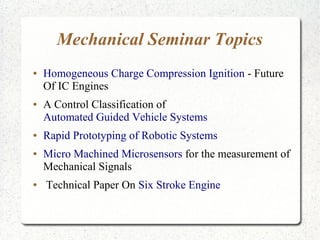NEW SEMINAR TOPICS FOR MECHANICAL ENGINEERING 2021 visual data 7