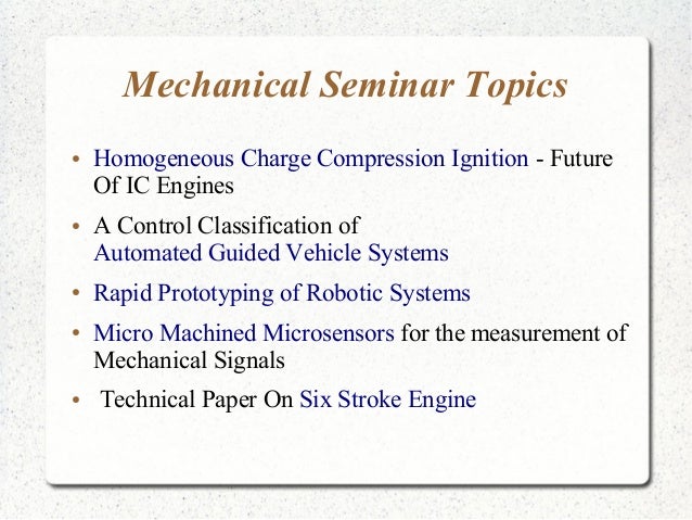 mechanical engineering topics for a research paper