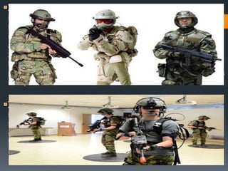 The flexible arm, which is armored with
Kevlar and hard plastic, contains a rechargeable lithium
battery pack that powers an "electronic deterrent" device built
into the arm's artificial skin. All the user has to do is pull a pin,
and an assailant who grabs his or her arm is going to get
zapped with electricity. The Bodyguard is also equipped with a
bright LED flashlight, an HD camera capable of transmitting
pictures, and a charging slot into which an iPhone apparently fits
nicely.
The helmet of the near future,
however, may contain something more than extra protection
from flying shrapnel.Advanced Research Projects Agency
(DARPA), is trying to develop a military helmet equipped with
technology to regulate soldiers' brains. The technology
is transcranial pulsed ultrasound, which delivers high-frequency
sound waves to specific regions of the brain.
 