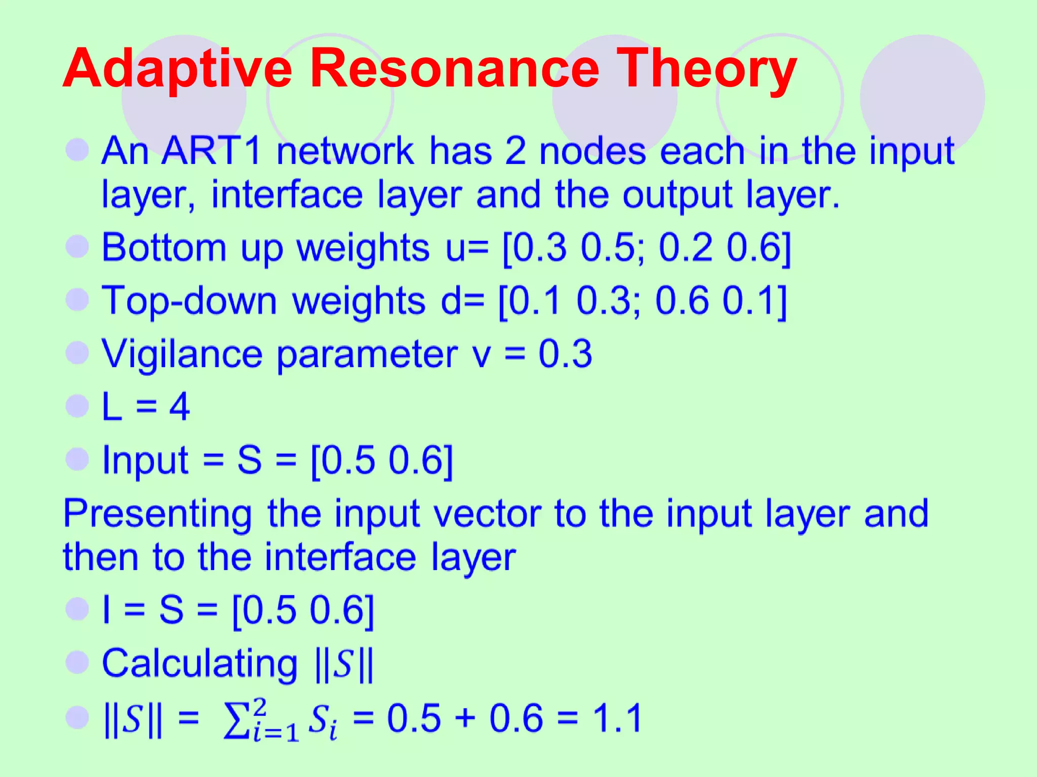Adaptive Resonance Theory
 