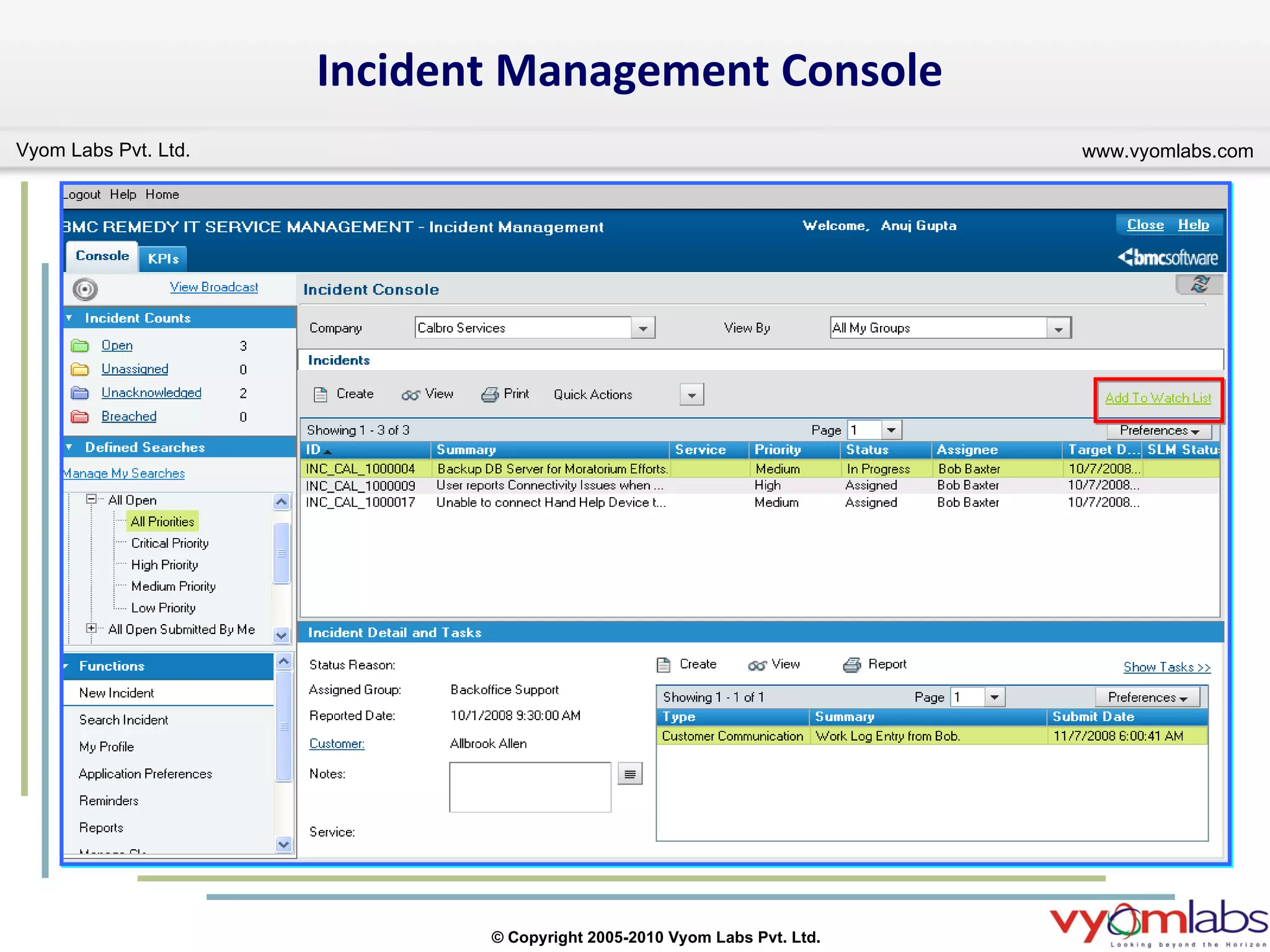Incident Management Console 