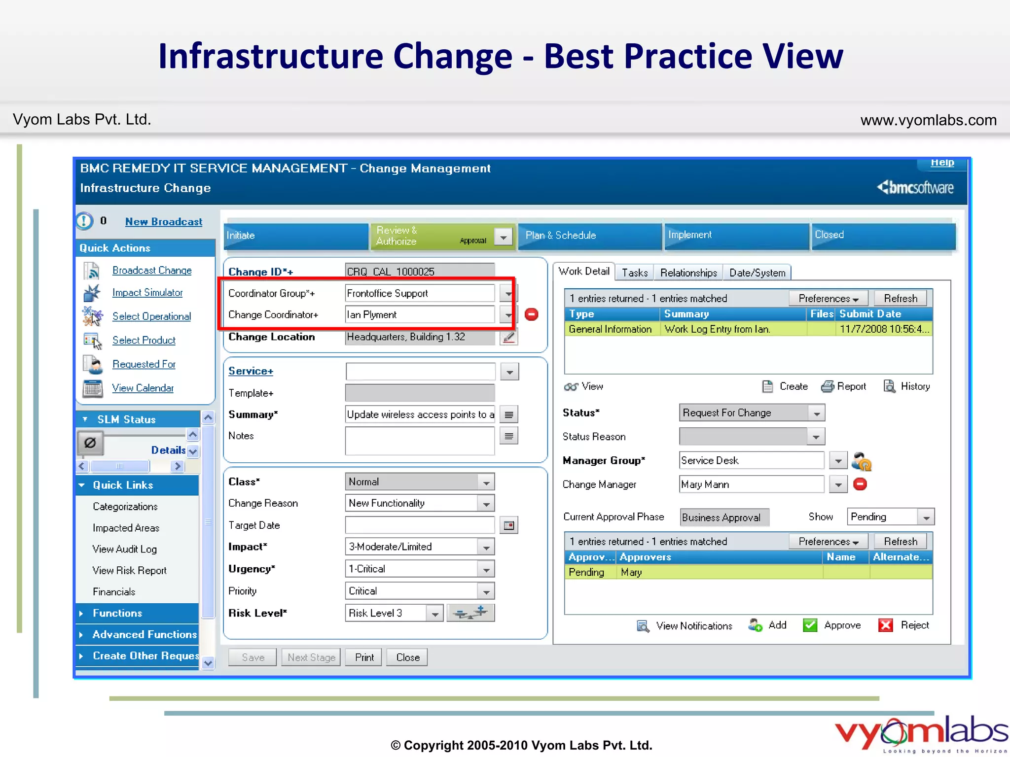 Infrastructure Change - Best Practice View 