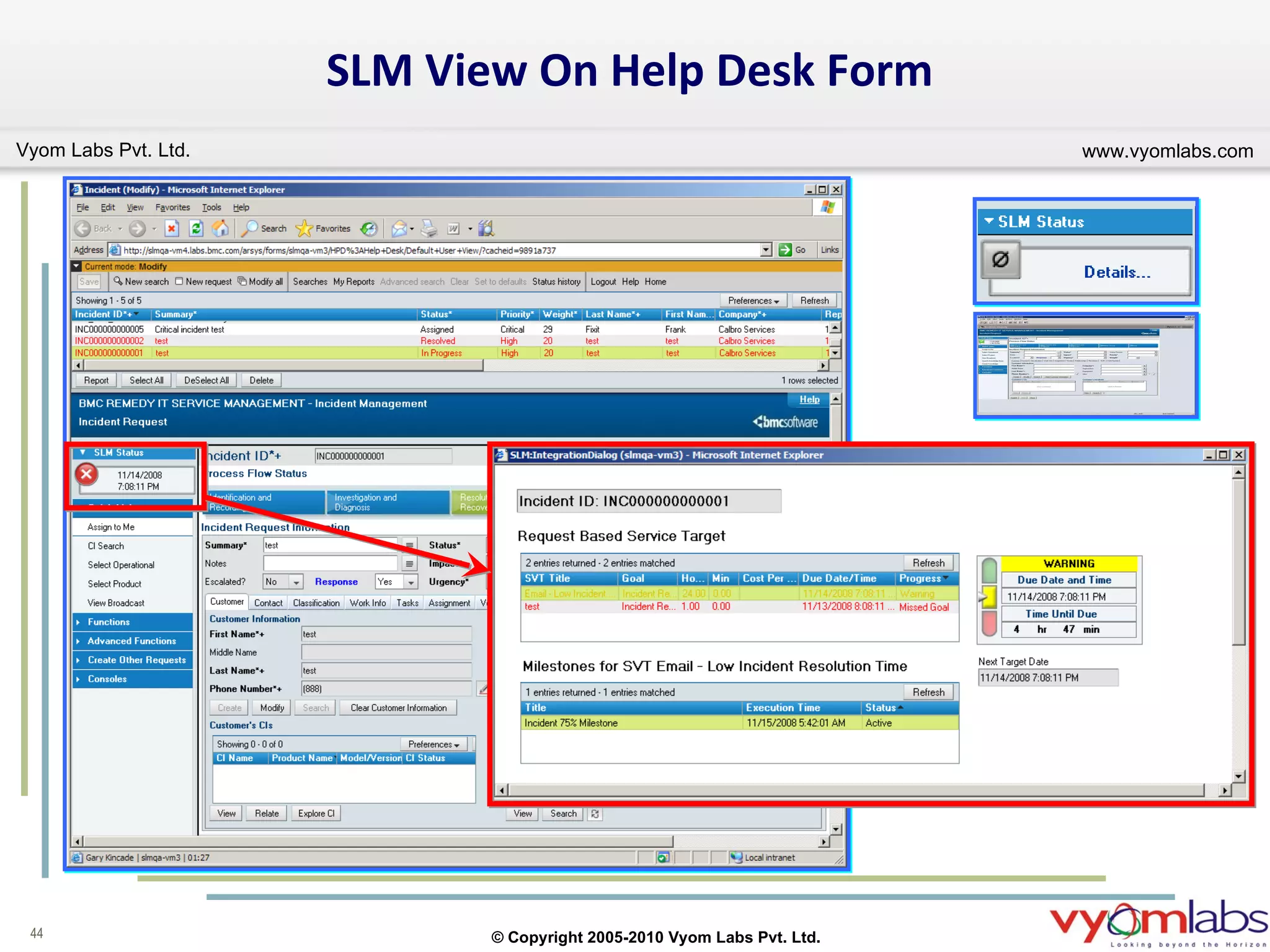 SLM View On Help Desk Form 