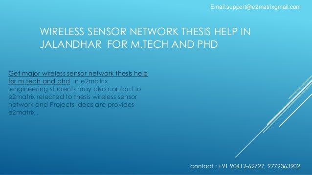 Phd thesis on wireless sensor network security