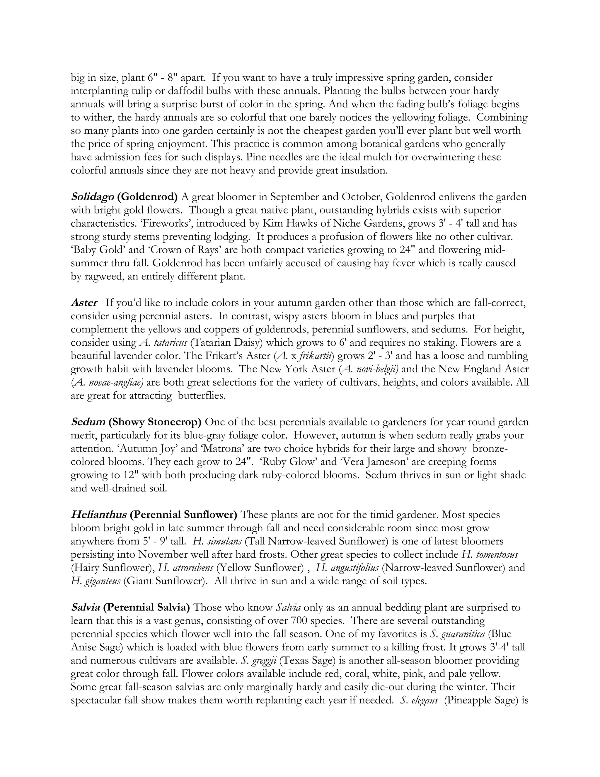 Late summer and fall plants for color pdf