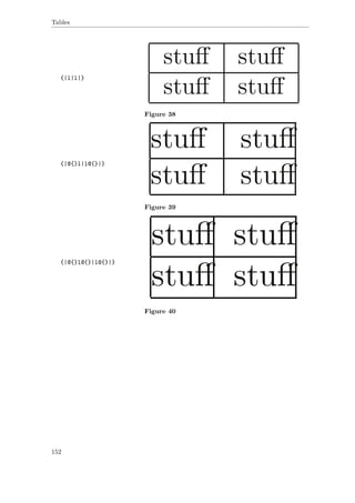 Tables
{|l|l|}
Figure 38
{|@{}l|l@{}|}
Figure 39
{|@{}l@{}|l@{}|}
Figure 40
152
 