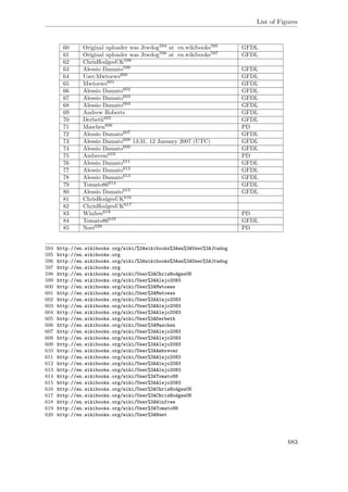 List of Figures
60 Original uploader was Jtwdog594 at en.wikibooks595 GFDL
61 Original uploader was Jtwdog596 at en.wikibooks597 GFDL
62 ChrisHodgesUK598
63 Alessio Damato599 GFDL
64 User:Mwtoews600 GFDL
65 Mwtoews601 GFDL
66 Alessio Damato602 GFDL
67 Alessio Damato603 GFDL
68 Alessio Damato604 GFDL
69 Andrew Roberts GFDL
70 Derbeth605 GFDL
71 Maschen606 PD
72 Alessio Damato607 GFDL
73 Alessio Damato608 13:31, 12 January 2007 (UTC) GFDL
74 Alessio Damato609 GFDL
75 Ambrevar610 PD
76 Alessio Damato611 GFDL
77 Alessio Damato612 GFDL
78 Alessio Damato613 GFDL
79 Tomato86614 GFDL
80 Alessio Damato615 GFDL
81 ChrisHodgesUK616
82 ChrisHodgesUK617
83 Winfree618 PD
84 Tomato86619 GFDL
85 Neet620 PD
594 http://en.wikibooks.org/wiki/%3Awikibooks%3Aen%3AUser%3AJtwdog
595 http://en.wikibooks.org
596 http://en.wikibooks.org/wiki/%3Awikibooks%3Aen%3AUser%3AJtwdog
597 http://en.wikibooks.org
598 http://en.wikibooks.org/wiki/User%3AChrisHodgesUK
599 http://en.wikibooks.org/wiki/User%3AAlejo2083
600 http://en.wikibooks.org/wiki/User%3AMwtoews
601 http://en.wikibooks.org/wiki/User%3AMwtoews
602 http://en.wikibooks.org/wiki/User%3AAlejo2083
603 http://en.wikibooks.org/wiki/User%3AAlejo2083
604 http://en.wikibooks.org/wiki/User%3AAlejo2083
605 http://en.wikibooks.org/wiki/User%3ADerbeth
606 http://en.wikibooks.org/wiki/User%3AMaschen
607 http://en.wikibooks.org/wiki/User%3AAlejo2083
608 http://en.wikibooks.org/wiki/User%3AAlejo2083
609 http://en.wikibooks.org/wiki/User%3AAlejo2083
610 http://en.wikibooks.org/wiki/User%3AAmbrevar
611 http://en.wikibooks.org/wiki/User%3AAlejo2083
612 http://en.wikibooks.org/wiki/User%3AAlejo2083
613 http://en.wikibooks.org/wiki/User%3AAlejo2083
614 http://en.wikibooks.org/wiki/User%3ATomato86
615 http://en.wikibooks.org/wiki/User%3AAlejo2083
616 http://en.wikibooks.org/wiki/User%3AChrisHodgesUK
617 http://en.wikibooks.org/wiki/User%3AChrisHodgesUK
618 http://en.wikibooks.org/wiki/User%3AWinfree
619 http://en.wikibooks.org/wiki/User%3ATomato86
620 http://en.wikibooks.org/wiki/User%3ANeet
683
 