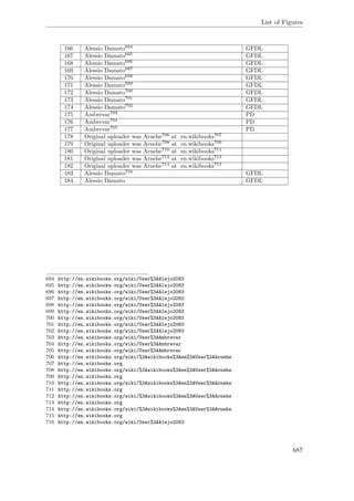 List of Figures
166 Alessio Damato694 GFDL
167 Alessio Damato695 GFDL
168 Alessio Damato696 GFDL
169 Alessio Damato697 GFDL
170 Alessio Damato698 GFDL
171 Alessio Damato699 GFDL
172 Alessio Damato700 GFDL
173 Alessio Damato701 GFDL
174 Alessio Damato702 GFDL
175 Ambrevar703 PD
176 Ambrevar704 PD
177 Ambrevar705 PD
178 Original uploader was Arnehe706 at en.wikibooks707
179 Original uploader was Arnehe708 at en.wikibooks709
180 Original uploader was Arnehe710 at en.wikibooks711
181 Original uploader was Arnehe712 at en.wikibooks713
182 Original uploader was Arnehe714 at en.wikibooks715
183 Alessio Damato716 GFDL
184 Alessio Damato GFDL
694 http://en.wikibooks.org/wiki/User%3AAlejo2083
695 http://en.wikibooks.org/wiki/User%3AAlejo2083
696 http://en.wikibooks.org/wiki/User%3AAlejo2083
697 http://en.wikibooks.org/wiki/User%3AAlejo2083
698 http://en.wikibooks.org/wiki/User%3AAlejo2083
699 http://en.wikibooks.org/wiki/User%3AAlejo2083
700 http://en.wikibooks.org/wiki/User%3AAlejo2083
701 http://en.wikibooks.org/wiki/User%3AAlejo2083
702 http://en.wikibooks.org/wiki/User%3AAlejo2083
703 http://en.wikibooks.org/wiki/User%3AAmbrevar
704 http://en.wikibooks.org/wiki/User%3AAmbrevar
705 http://en.wikibooks.org/wiki/User%3AAmbrevar
706 http://en.wikibooks.org/wiki/%3Awikibooks%3Aen%3AUser%3AArnehe
707 http://en.wikibooks.org
708 http://en.wikibooks.org/wiki/%3Awikibooks%3Aen%3AUser%3AArnehe
709 http://en.wikibooks.org
710 http://en.wikibooks.org/wiki/%3Awikibooks%3Aen%3AUser%3AArnehe
711 http://en.wikibooks.org
712 http://en.wikibooks.org/wiki/%3Awikibooks%3Aen%3AUser%3AArnehe
713 http://en.wikibooks.org
714 http://en.wikibooks.org/wiki/%3Awikibooks%3Aen%3AUser%3AArnehe
715 http://en.wikibooks.org
716 http://en.wikibooks.org/wiki/User%3AAlejo2083
687
 