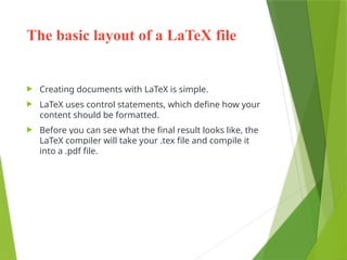 TECHNICAL WRITING USING LATEX POWER POIN | PPTX