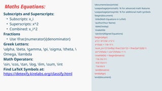 Alpha Subscript How to use Latex in Paper , Book writing in an easy way | PPTX