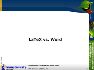 LaTeX Introduction for Word Users