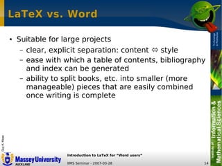 LaTeX Introduction for Word Users
