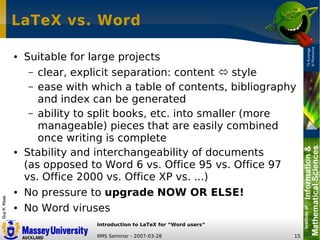 LaTeX Introduction for Word Users