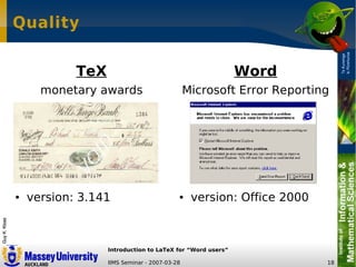 LaTeX Introduction for Word Users