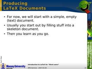 LaTeX Introduction for Word Users