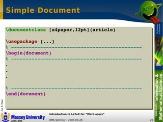 LaTeX Introduction for Word Users