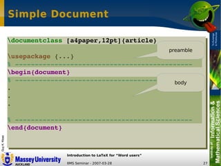 LaTeX Introduction for Word Users