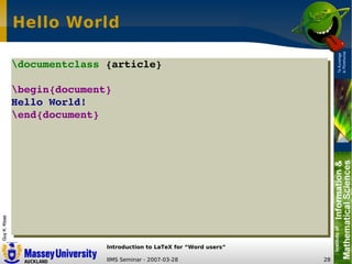 LaTeX Introduction for Word Users