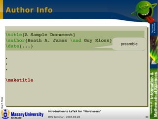 LaTeX Introduction for Word Users