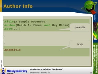 LaTeX Introduction for Word Users