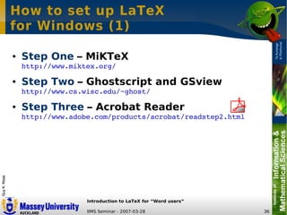 LaTeX Introduction for Word Users