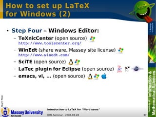 LaTeX Introduction for Word Users
