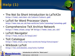 LaTeX Introduction for Word Users